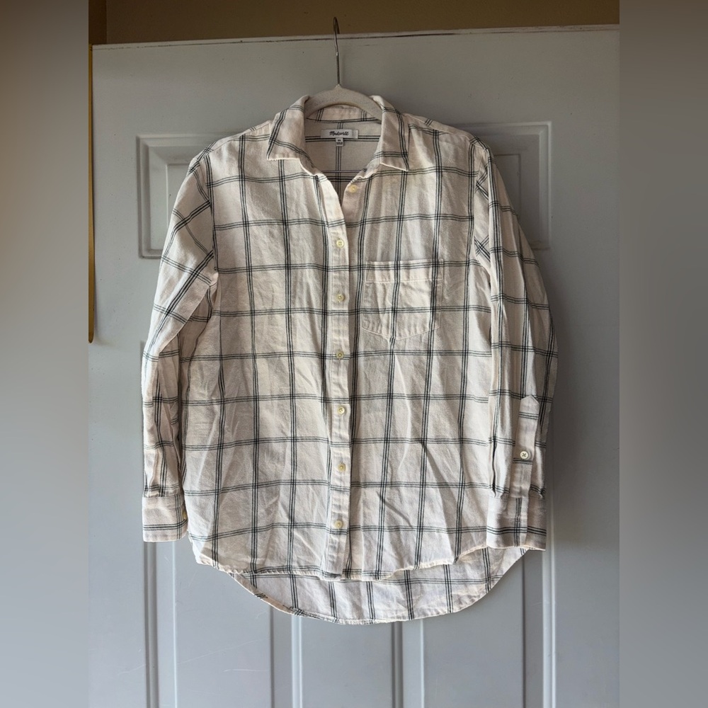 Madewell plaid button down shirt size XS